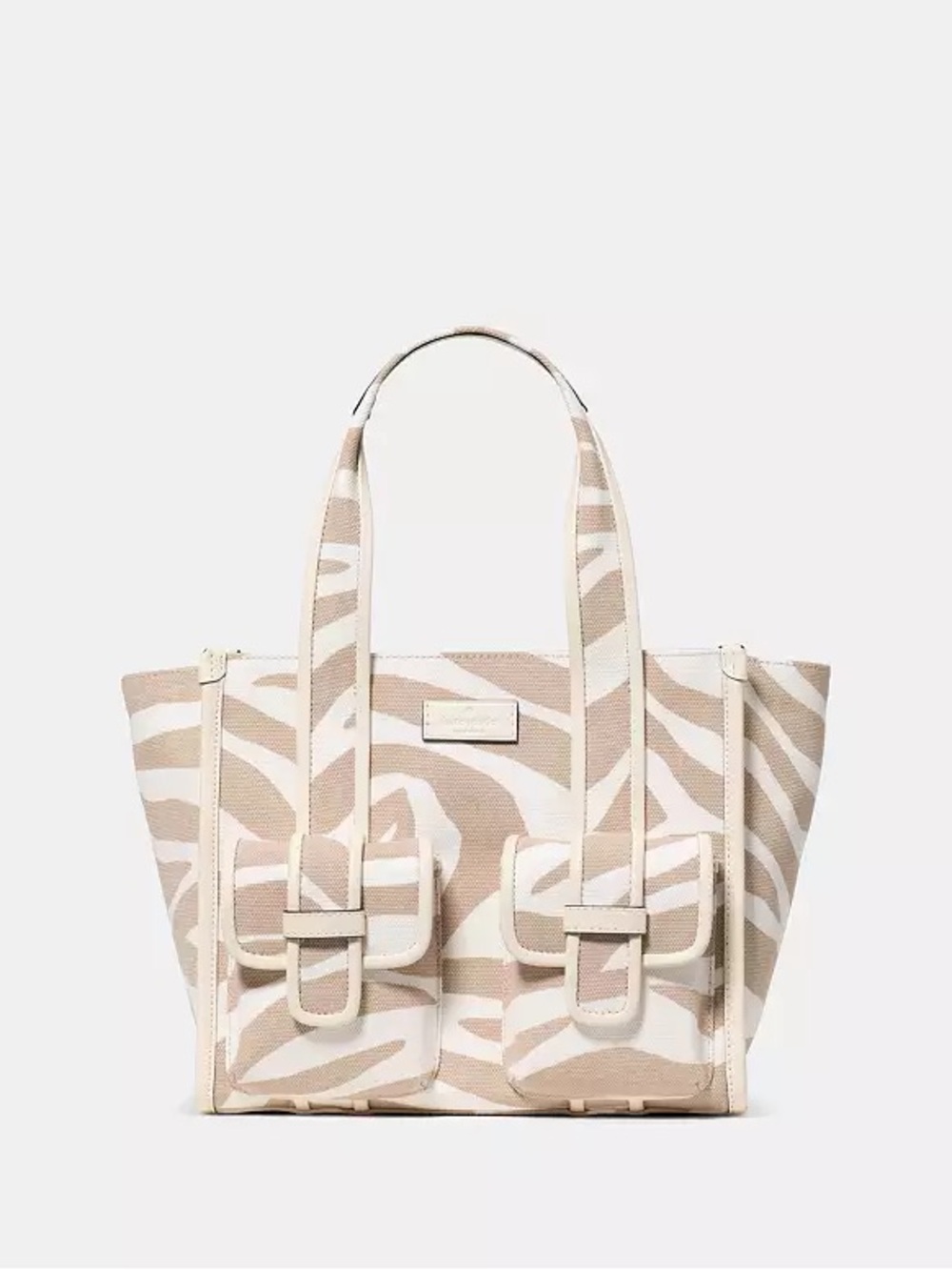 ♠️Kate Spade Kip Zebra Cargo Small Tote Crossbody Bag, Light Fawn NEW NWT